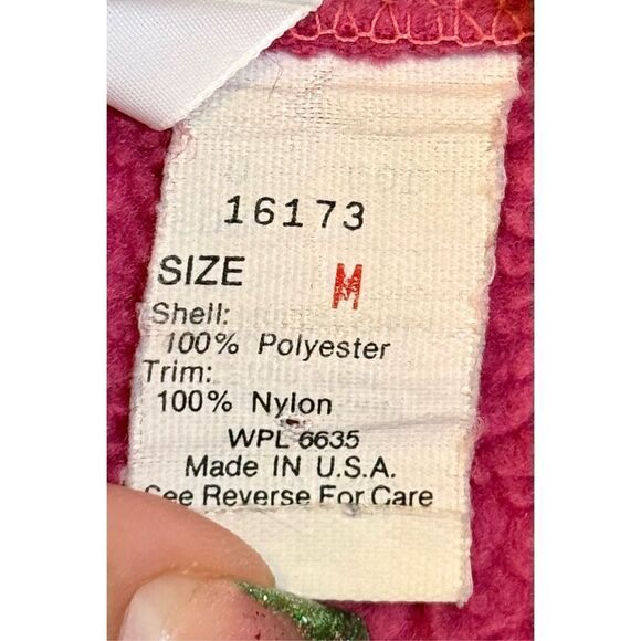 Vintage Woolrich Women’s Fuschia 1/4 Button Snap Pullover Sweater Medium - Picture 5 of 9